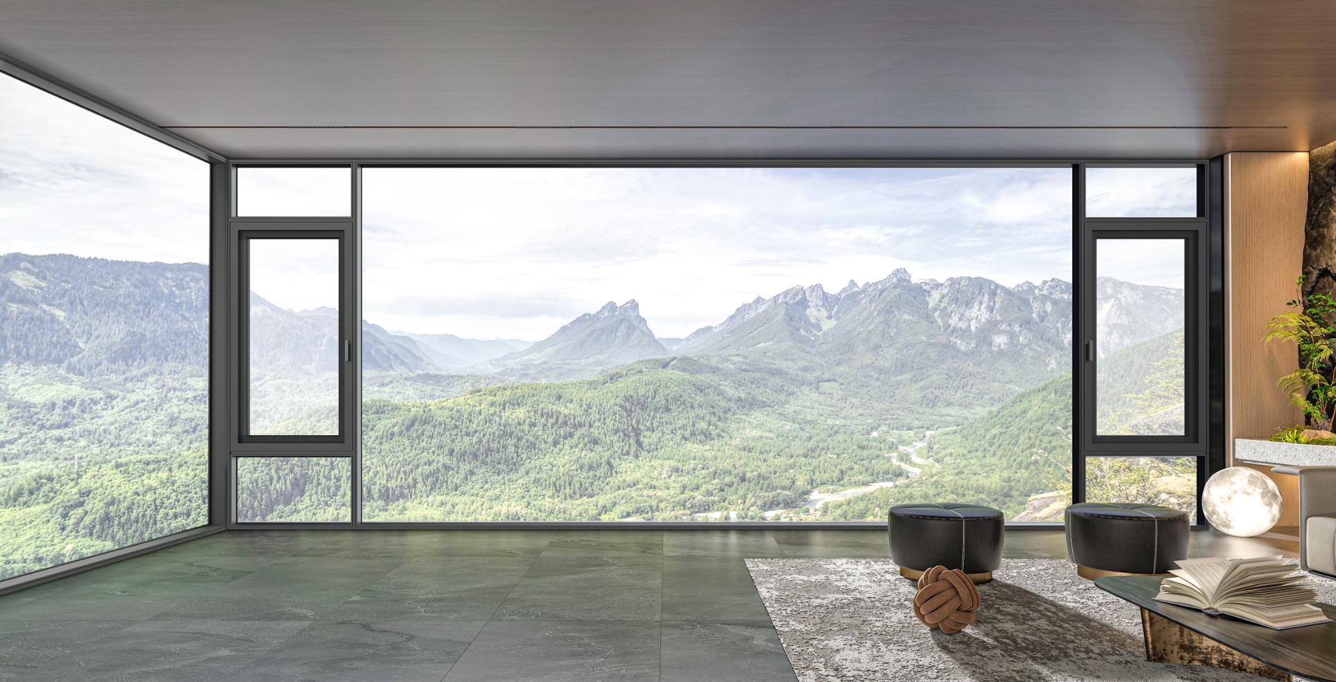 仰望110系列斷橋鋁合金窗紗一體外平開窗